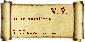 Milin Valéria névjegykártya